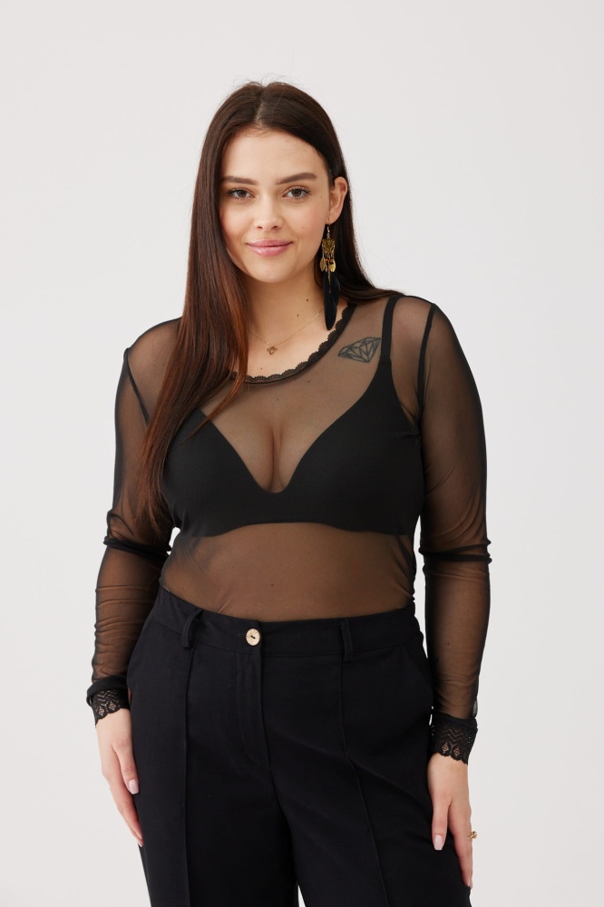 Bluzka Damska Lejla Plus Size Czarny