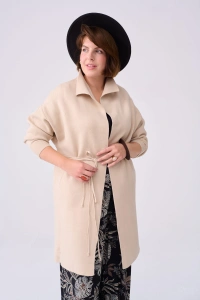 Płaszcz Huggo Plus Size Jasny Beż