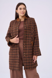 Płaszcz Damski Bordado Plus Size Ruda Krata