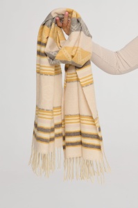 Szal Damski W-13 BS Aztec Szary / Miodowy